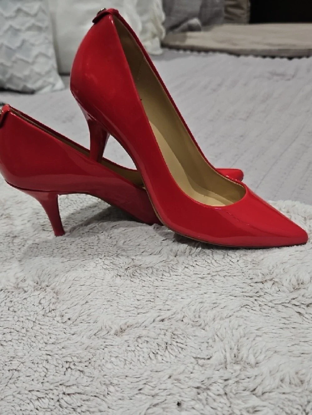 Michael Kors Red Patent Pointed Toe Pumps